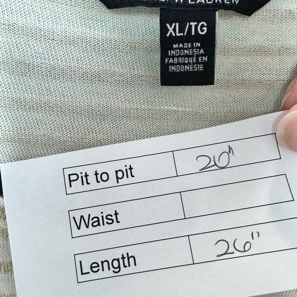 Ralph Lauren Striped Long Sleeve Top Cream - Picture 9 of 9